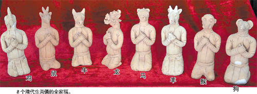 广州隋代古墓出土的十二生肖俑。图/记者 黎旭阳 